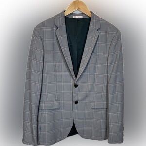 Zara Men's Gray Checkered Blazer
